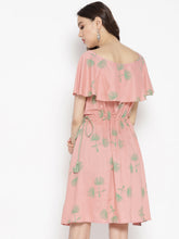 Cargar imagen en el visor de la galería, Boat neck Flare yoke with side tie up mini dress