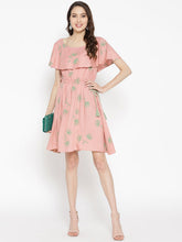 Cargar imagen en el visor de la galería, Boat neck Flare yoke with side tie up mini dress