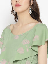 Load image into Gallery viewer, Boat neck Flare yoke with side tie up mini dress