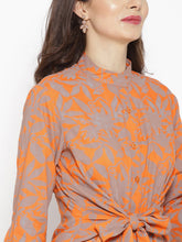 Load image into Gallery viewer, Front knot Shirt Dress