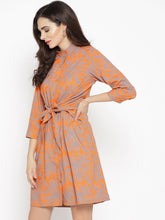 Load image into Gallery viewer, Front knot Shirt Dress