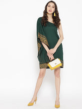 Cargar imagen en el visor de la galería, One shoulder Gold print mini dress