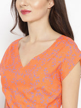 Load image into Gallery viewer, Cap sleeve with printed yoke skater dress