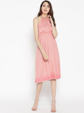 Load image into Gallery viewer, braid neck halter midi dress