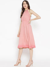 Load image into Gallery viewer, braid neck halter midi dress