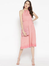Load image into Gallery viewer, braid neck halter midi dress