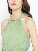 Load image into Gallery viewer, braid neck halter midi dress