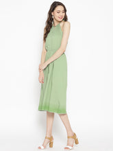 Load image into Gallery viewer, braid neck halter midi dress