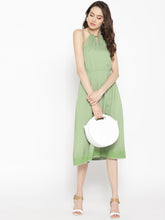 Load image into Gallery viewer, braid neck halter midi dress