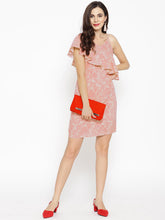 Load image into Gallery viewer, Diagonal Frill all over print mini dress