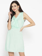 Load image into Gallery viewer, Overlap collar mini Dress