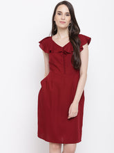 Load image into Gallery viewer, Front loop button pencil dress