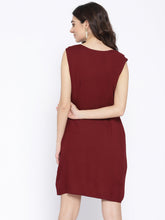 Load image into Gallery viewer, Pleated overlap deep neck mini dress