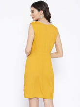 Load image into Gallery viewer, Pleated overlap deep neck mini dress