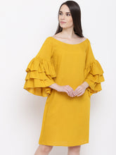 Load image into Gallery viewer, Triple Layered bell Sleeve shift dress