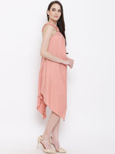 Load image into Gallery viewer, Draped ring neck flare dress