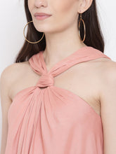 Load image into Gallery viewer, Draped ring neck flare dress