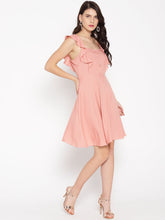 Load image into Gallery viewer, Frill sleeve front button skater dress