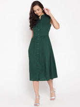 Load image into Gallery viewer, Front placket two layer midi dress