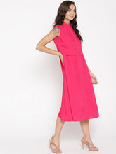 Load image into Gallery viewer, Front placket two layer midi dress