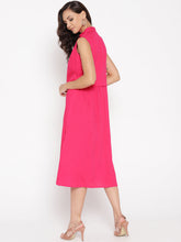 Load image into Gallery viewer, Front placket two layer midi dress