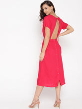 Load image into Gallery viewer, Deep Back With Placket midi dress