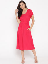 Load image into Gallery viewer, Deep Back With Placket midi dress