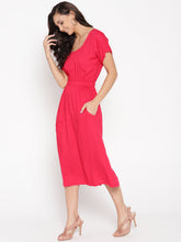 Load image into Gallery viewer, Deep Back With Placket midi dress