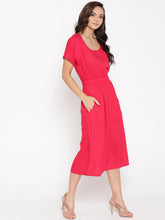 Load image into Gallery viewer, Deep Back With Placket midi dress