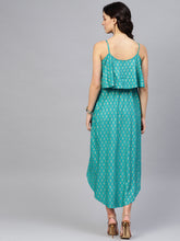 Load image into Gallery viewer, Printed Flare yoke with U hem long dress