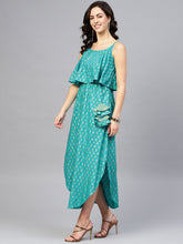 Load image into Gallery viewer, Printed Flare yoke with U hem long dress