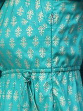 Load image into Gallery viewer, Printed Flare yoke with U hem long dress