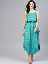 Load image into Gallery viewer, Printed Flare yoke with U hem long dress