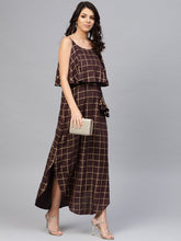 Load image into Gallery viewer, Printed Flare yoke with U hem long dress