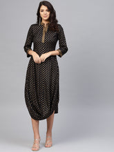 Load image into Gallery viewer, Front Cowl chinese collar printed dress