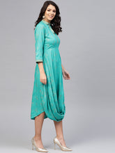 Load image into Gallery viewer, Front Cowl chinese collar printed dress