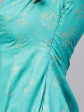 Load image into Gallery viewer, Front Cowl chinese collar printed dress