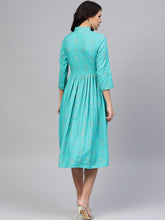 Load image into Gallery viewer, Printed Midi dress with mock waistcoat