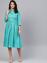 Load image into Gallery viewer, Printed Midi dress with mock waistcoat