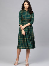 Load image into Gallery viewer, Printed Midi dress with mock waistcoat