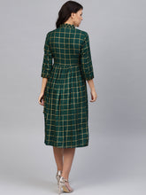 Load image into Gallery viewer, Printed Midi dress with mock waistcoat