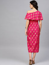 Load image into Gallery viewer, One Shoulder yoke overlap printed dress
