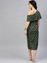 Load image into Gallery viewer, One Shoulder yoke overlap printed dress