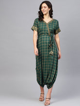 Load image into Gallery viewer, Printed overlap neck Low crotch jumpsuit