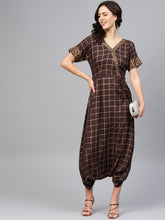 Load image into Gallery viewer, Printed overlap neck Low crotch jumpsuit