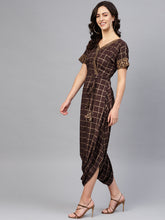 Load image into Gallery viewer, Printed overlap neck Low crotch jumpsuit