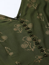 Load image into Gallery viewer, Front loops with flare pleated pants printed jumpsuit