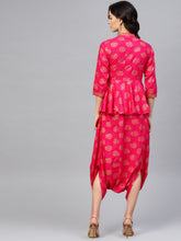 Load image into Gallery viewer, Peplum yoke with low crotch printed jumpsuit