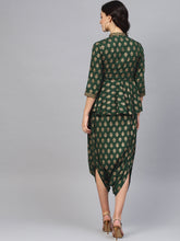 Load image into Gallery viewer, Peplum yoke with low crotch printed jumpsuit