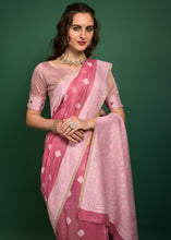 Load image into Gallery viewer, Peony Pink Chikankari Woven Chanderi Cotton Saree